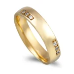 Aliança Ouro Amarelo Zircónias Com 4mm De Largura