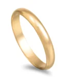 Aliança meia cana em ouro amarelo - 3mm de largura