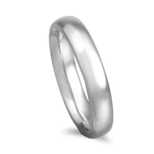 Aliança ouro branco - Amendoa facetada grossa - 4mm