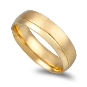 Aliança ouro franco com acabamento acetinado - 6mm