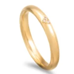 Aliança ouro amarelo com coração cravado com zircónias - 3,5mm