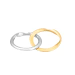 Aliança ouro bicolor entrançada - 1,8mm