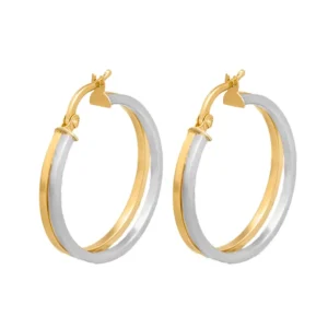 Argolas em ouro bicolor de 19,2kl