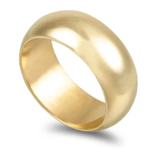 Aliança ouro amarelo - Meia Cana Média 8,0mm