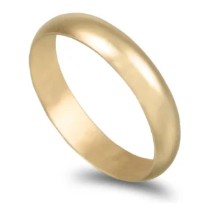 Aliança ouro amarelo - Meia Cana Média 4,0mm