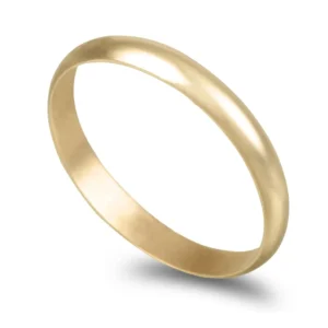Aliança ouro amarelo - Meia Cana Média 3,0mm