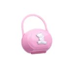 Caixa Chupeta Cor-De-Rosa Com Urso