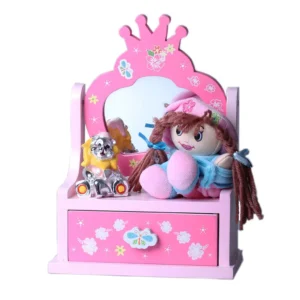 Guarda Joias Menina Rosa Com Bilaminado
