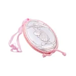 Medalha De Berço Cor-De-Rosa Cegonha Com Música