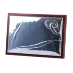 Placa Em Madeira Com Bilaminado Com Desenho de Alianças