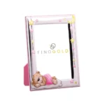 Moldura Bilaminada Rosa Com Urso Deitado 9x13