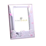 Moldura Bilaminada Rosa Com Bonecos 9x13