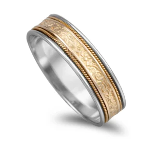 Aliança Ouro Bicolor com 6,5mm de largura