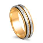Aliança ouro bicolor - 6mm