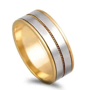 Aliança ouro bicolor - 6,5mm