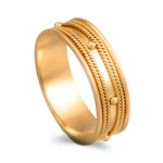 Aliança ouro amarelo com fios torcidos - 6mm