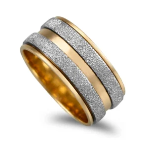 Aliança bicolor ouro amarelo e branco com 8,5mm