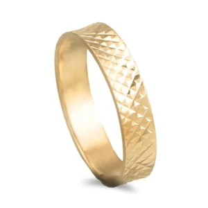 Aliança ouro amarelo com lapidação - 3,5mm