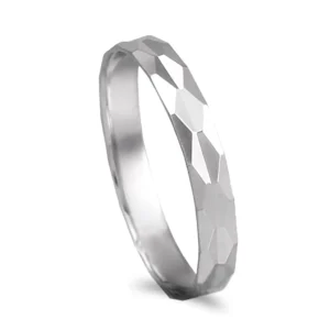 Aliança ouro branco com lapidação - 2,5mm