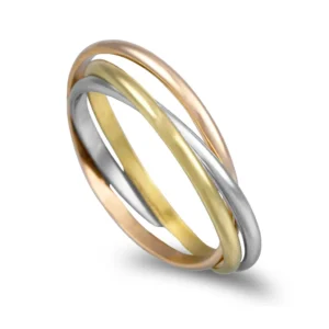 Aliança em ouro tricolor em 19,2kl