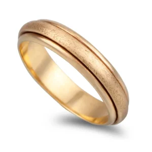 Aliança Ouro Amarelo Com Filé Acetinado Com 4mm De Largura