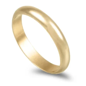 Aliança ouro amarelo - Meia Cana Alta 3,1mm