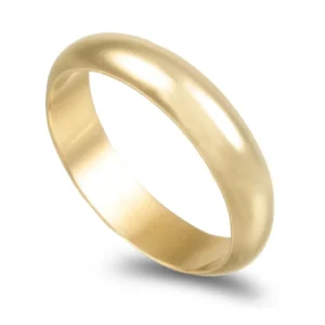 Aliança ouro amarelo - Meia Cana Alta 4,1mm