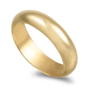 Aliança ouro amarelo - Meia Cana Alta 5,0mm