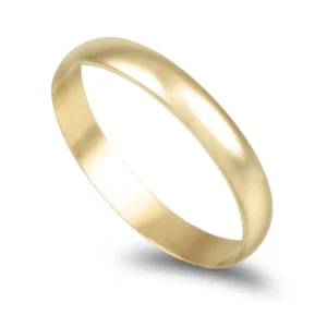 Aliança ouro amarelo - Meia Cana Vistosa 3,0mm