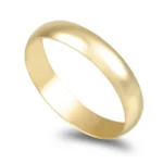 Aliança ouro amarelo - Meia Cana Vistosa 4mm