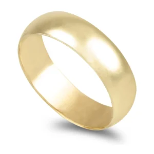 Aliança ouro amarelo - Meia Cana Vistosa 6mm
