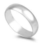Aliança ouro branco - Meia Cana Vistosa 5mm