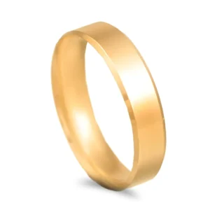 Aliança anilha com bisel em ouro amarelo - 5mm de largura