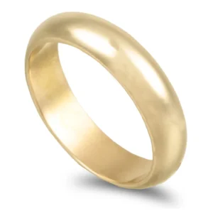 Aliança ouro amarelo - Meia Cana Alta 6mm
