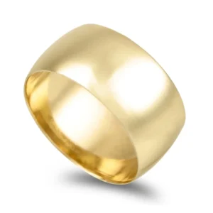 Aliança ouro amarelo - Meia Cana Vistosa 10mm