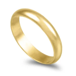 Aliança ouro franco - Meia Cana Alta 3,8mm