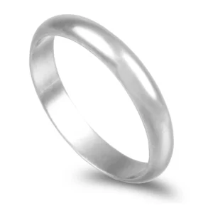 Aliança ouro branco - Meia Cana Alta 3,1mm