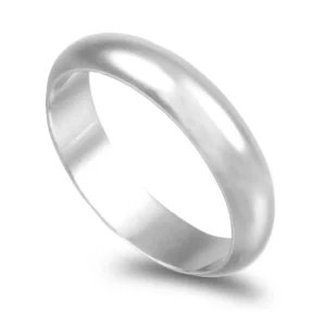 Aliança ouro branco - Meia Cana Alta 4,1mm