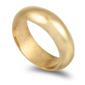 Aliança ouro amarelo - Meia Cana Alta 7mm