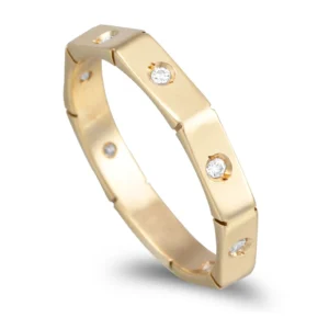 Aliança Em Ouro Amarelo Com Zircónias E 3mm De Largura