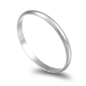 Aliança ouro branco - Meia Cana Alta 1,8mm