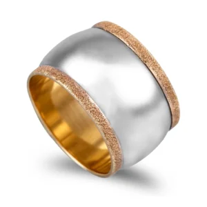 Aliança Bicolor Com 13mm De Largura