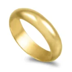 Aliança ouro franco - Meia Cana Alta 5,0mm