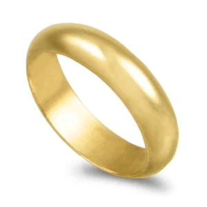 Aliança ouro franco - Meia Cana Alta 5,0mm