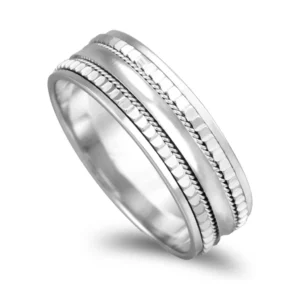 Aliança Ouro Branco Com 7mm De Largura