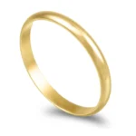 Aliança ouro franco - Meia Cana Alta 2,0mm