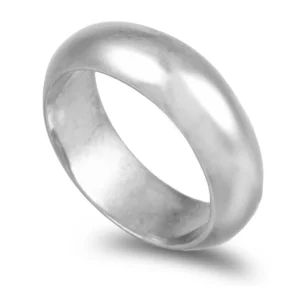 Aliança ouro branco - Meia Cana Alta 7mm