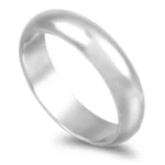 Aliança ouro branco - Meia Cana Alta 6mm