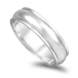 Aliança Em Ouro Branco 19,2KL Com 6mm De Largura