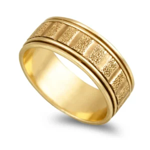Aliança Ouro Amarelo 19,2KL Trabalhada Com 7mm De Largura